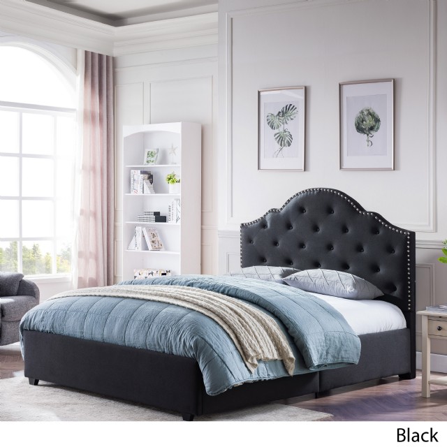 Siyah Gri Desenli Yatak Başucu İki Kişilik Karyola Takımı Yatak Odası
