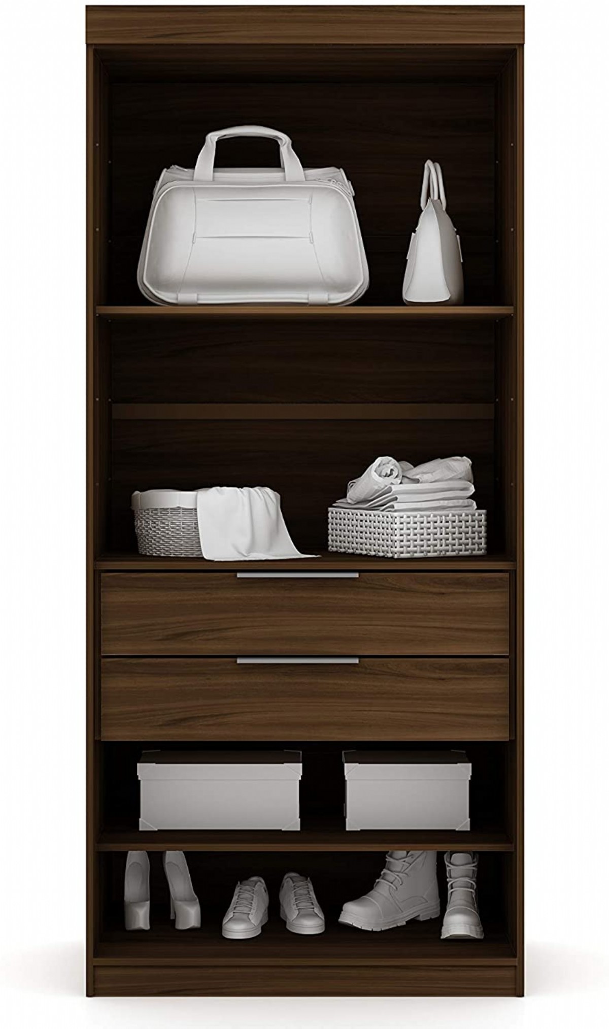 Kahverengi Dört Kapaklı Gardırop Elbise Dolabı Yatak Odası Mobilya