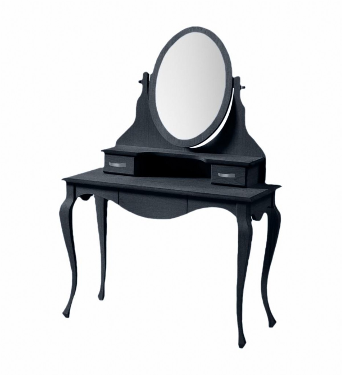 Yuvarlak Aynalı Venge Makyaj Masası Üç Çekmeceli Lükens Ayak Tasarımlı