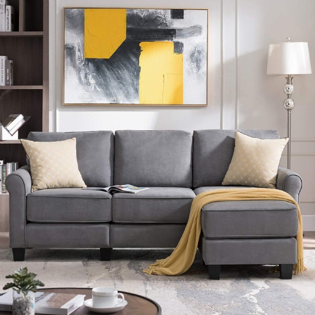 Küçük L Köşe Takımı Klasik Modern Gri Renkli