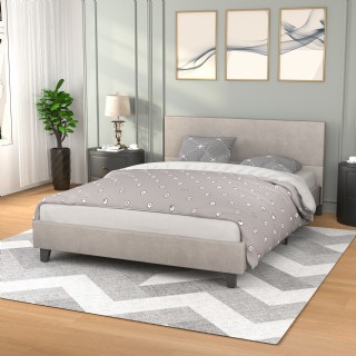 Bej Yatak Takımı Karyola Modern Yatak Odası Düz Yatak Modeli