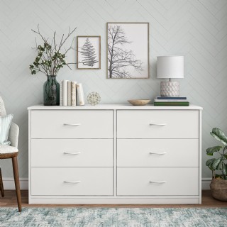 Beyaz Lake 6 Çekmeceli Çamaşırlık White Dresser 6 Drawer Ucuz Hesaplı